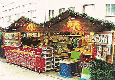6m-H&uuml;tte vom Mieter geschm&uuml;ckt f&uuml;r Stadtfest